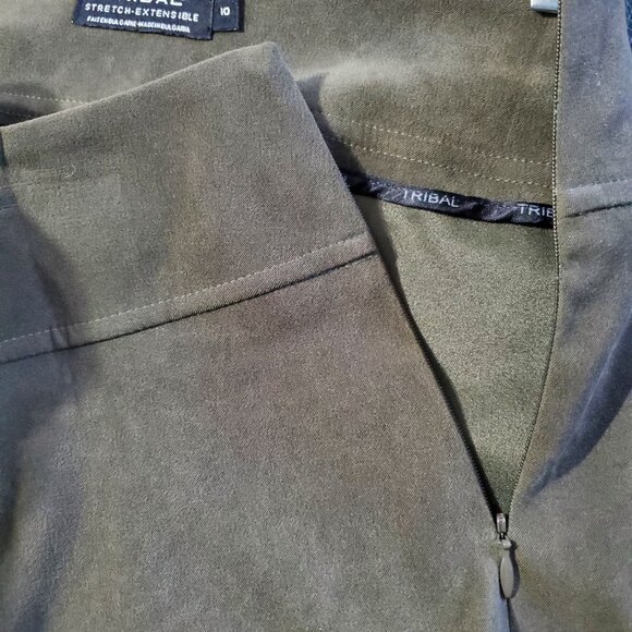 NWOT Tribal Stretch-Extensible Green Skirt Faux Suede Midi Skirt Size 10 - Picture 11 of 11